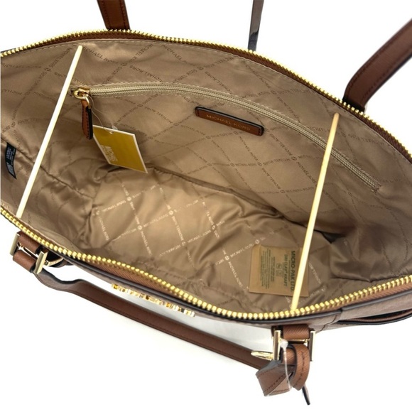 Michael Kors Large Charlotte TZ Tote Bag Luggage Brown - Picture 10 of 11
